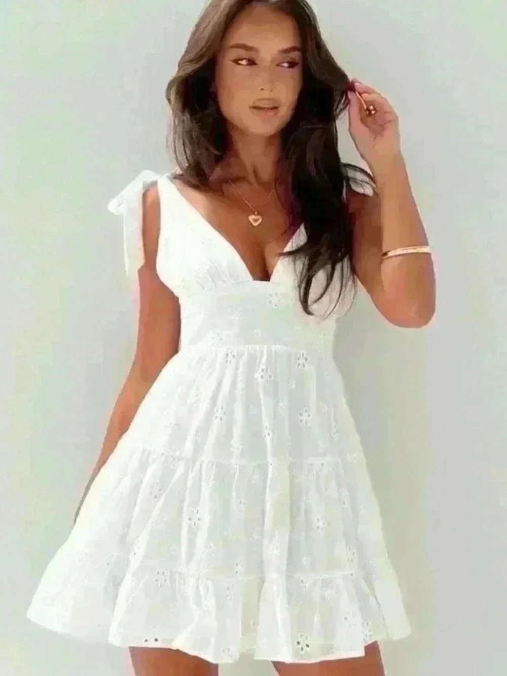 Princess Polly White Galvis Tie-Shoulder Mini Dress